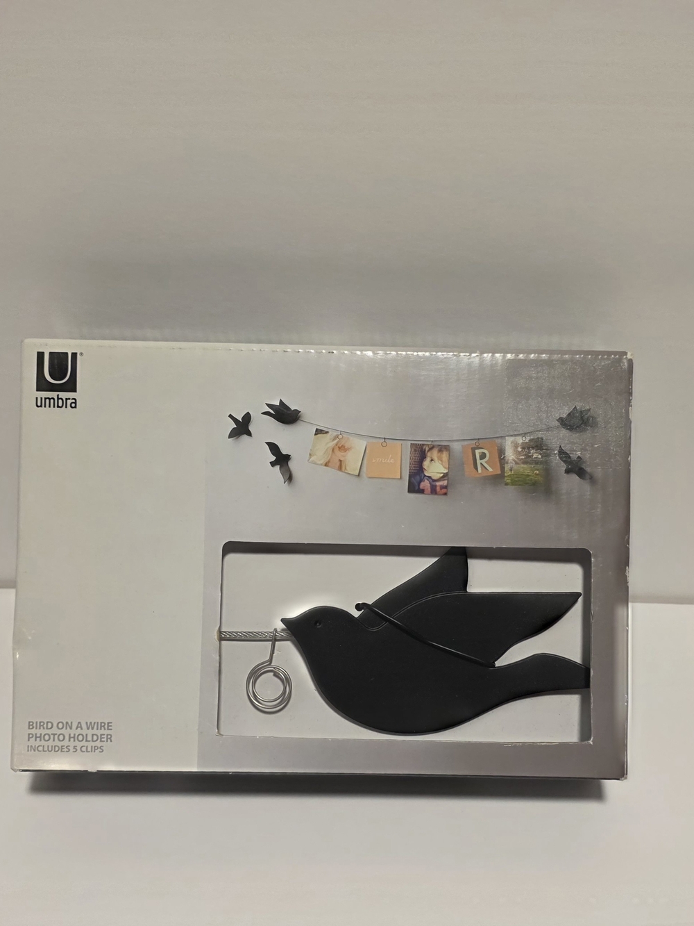 Umbra Black Bird on a Wire Photo Holder - Wall Decor